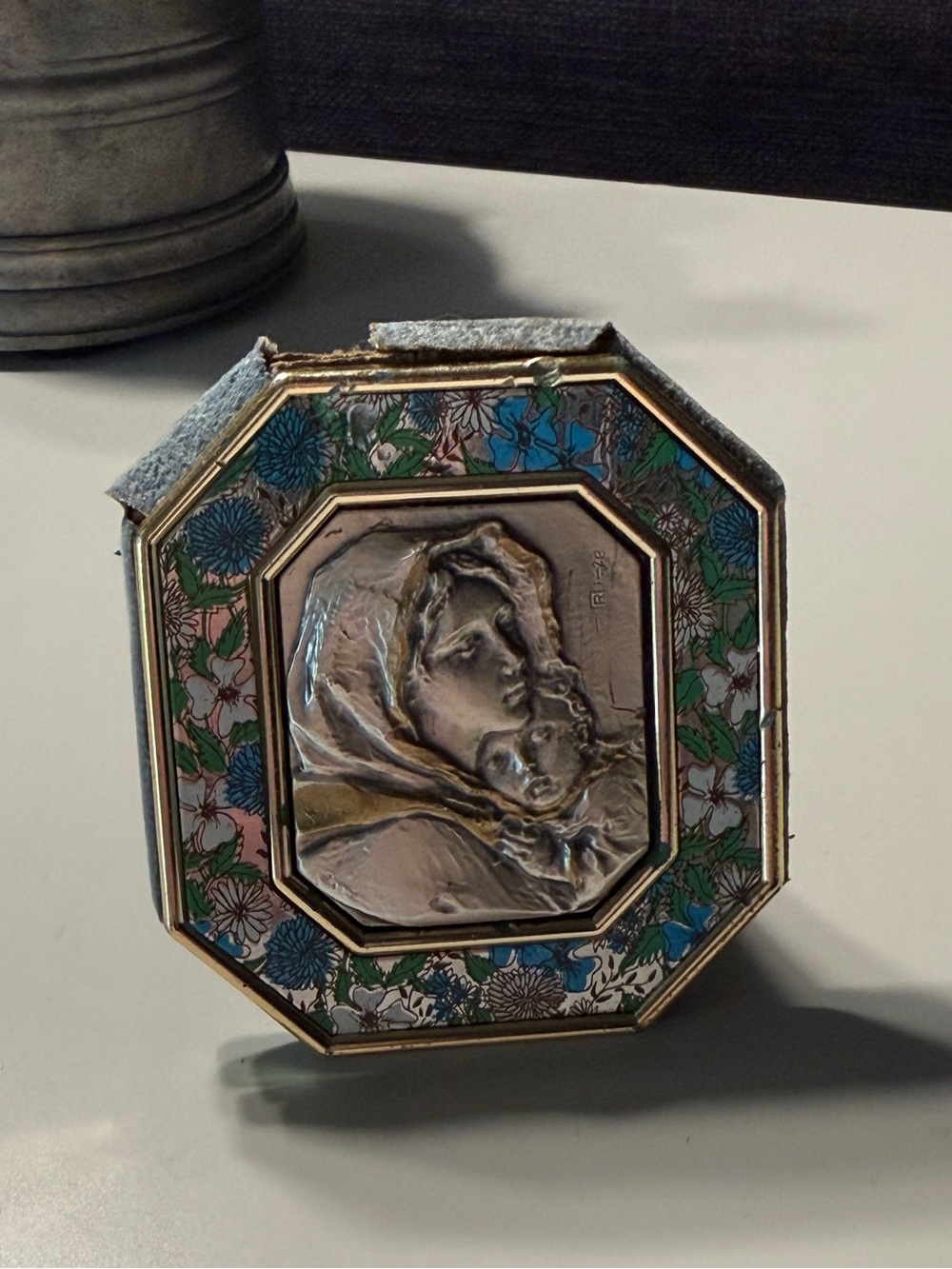 STERLING & Gold Italian Hallmarked Antique Religious Icon